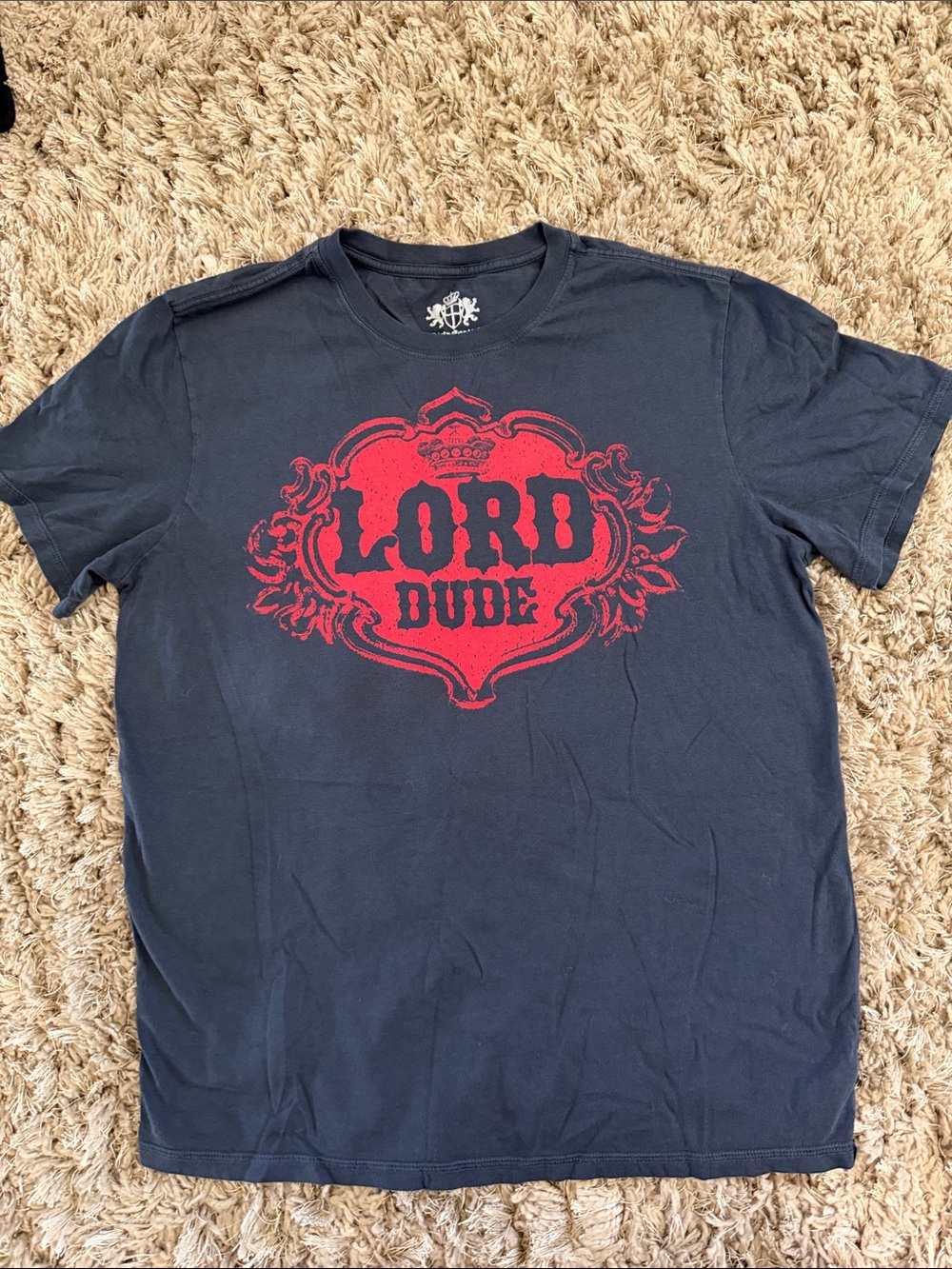 Lord Dude Men's Navy Graphic Tee with Red Print